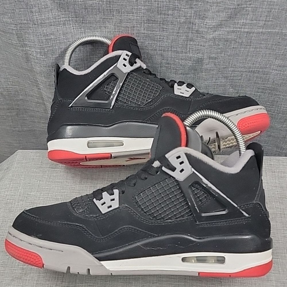 Nike Air Jordan 4 Retro Bred 2019 408452-060 Black/Red Size 6Y Boys